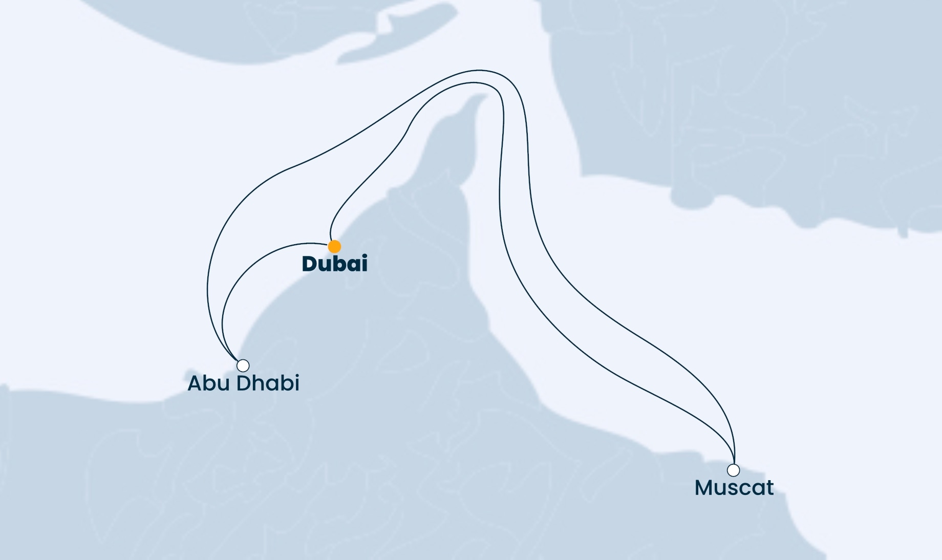 7 Night Middle East Cruise On Costa Toscana Departing From Dubai itinerary map