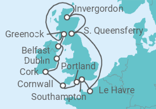 12 Night British Isles Cruise On Regal Princess Departing From Southampton itinerary map
