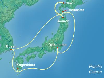 9 Night Japan Cruise On Diamond Princess Departing From Yokohama Tokyo itinerary map