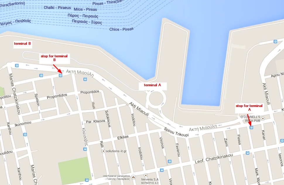 Piraeus cruise port map