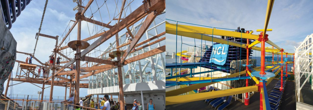 Rope park on the Norwegian Getaway and Norwegian Breakaway cruise ships