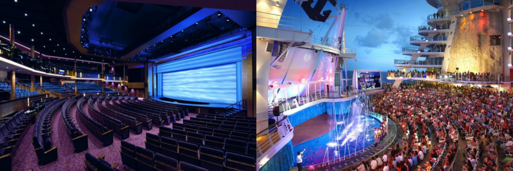 Theatre on the Quantum of the Seas and Aquatheatre on the Oasis of the Seas