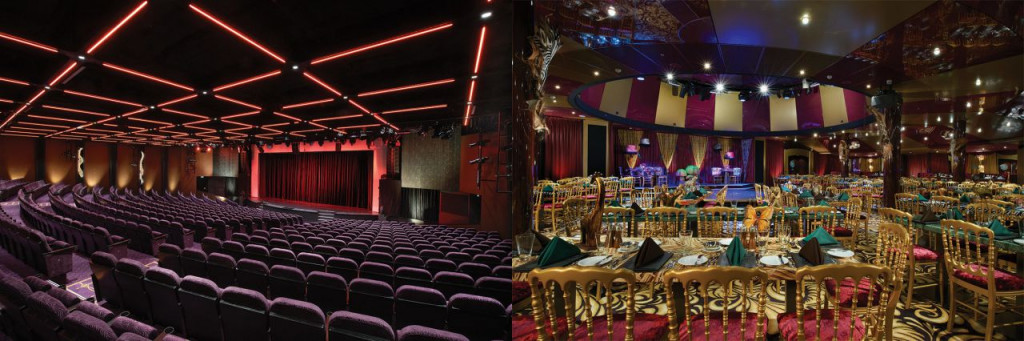 Spigel Tent theater and the hall on the Norwegian Breakaway cruise ship