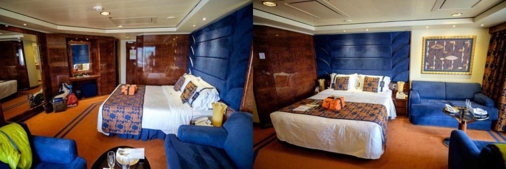 One-room balcony suite of the Deluxe category on MSC Splendida