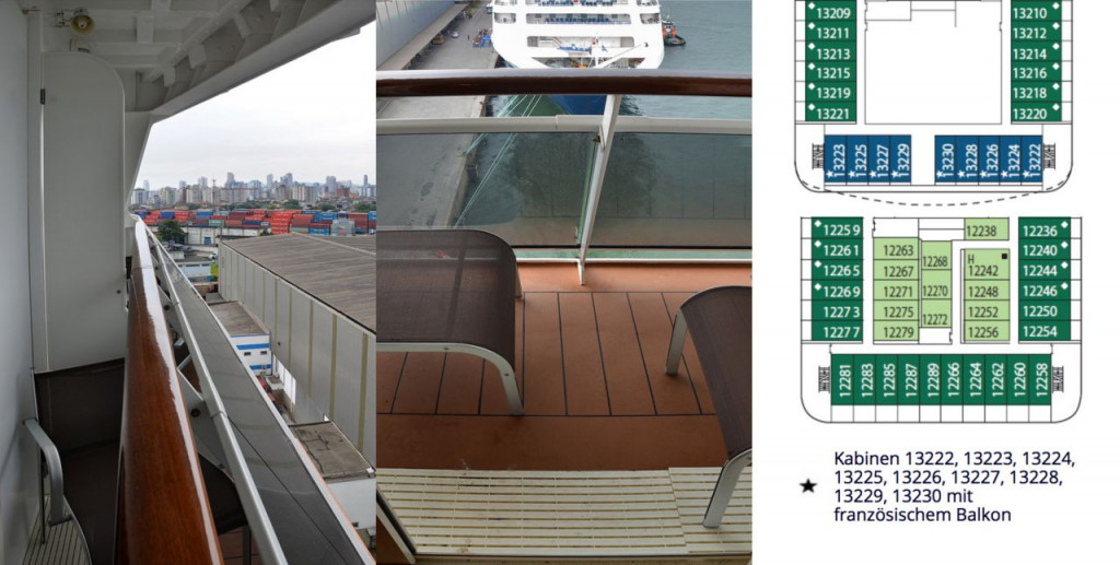 French balcony located on the stern of deck 13 on MSC Divina