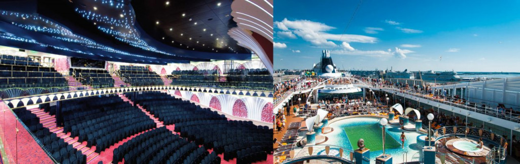 Theater and swimming pool on MSC Orchestra