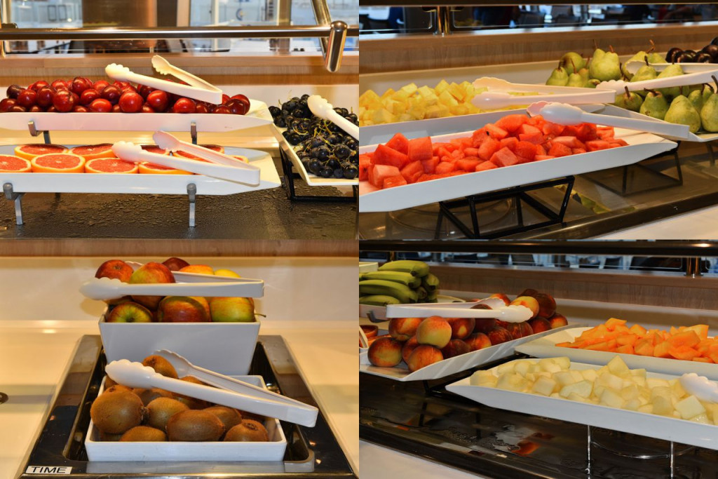 Fruits served at the buffet restaurant of Royal Caribbean International