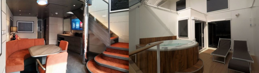 Two-story Duplex Suite cabins on the MSC Meraviglia