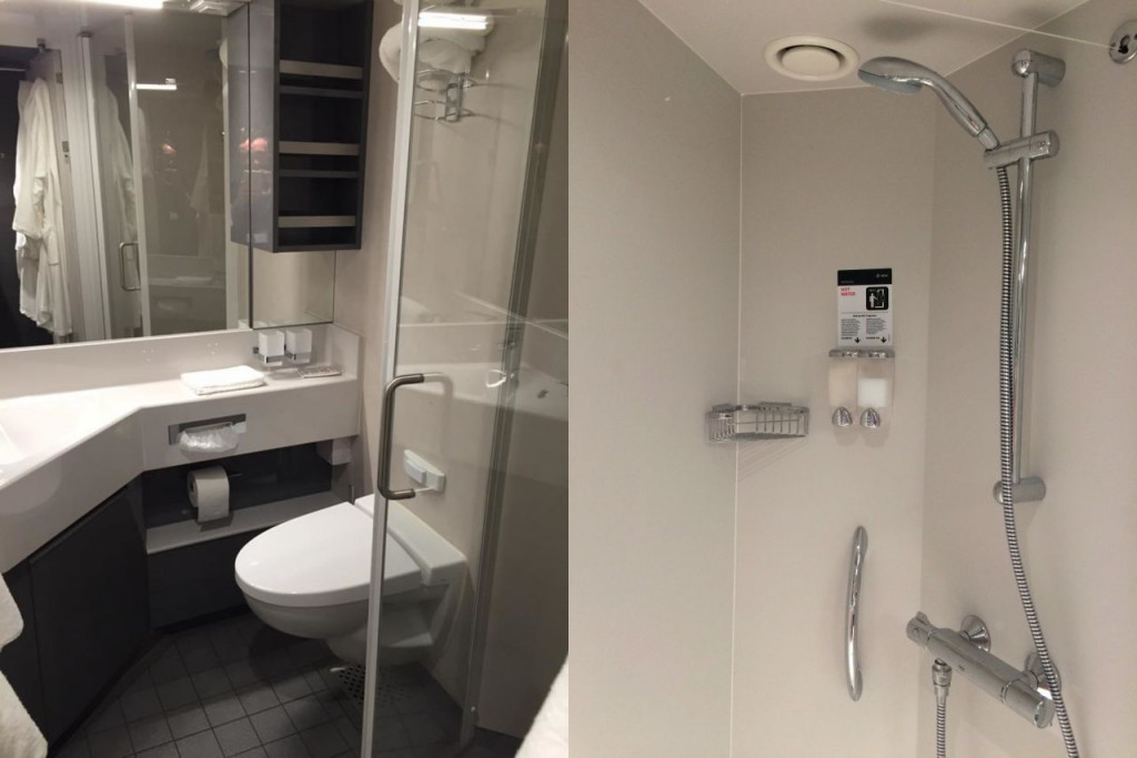 Bathroom in the MSC Meraviglia cabin