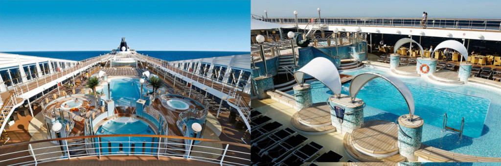 Swimming pools on MSC Poesia