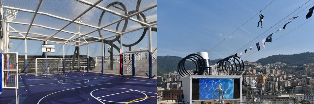 Sports ground and zipline on MSC Seaview
